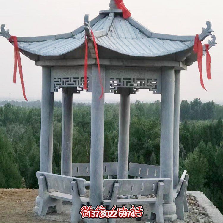 精致大理石雕涼亭，讓您在公園乘涼休息