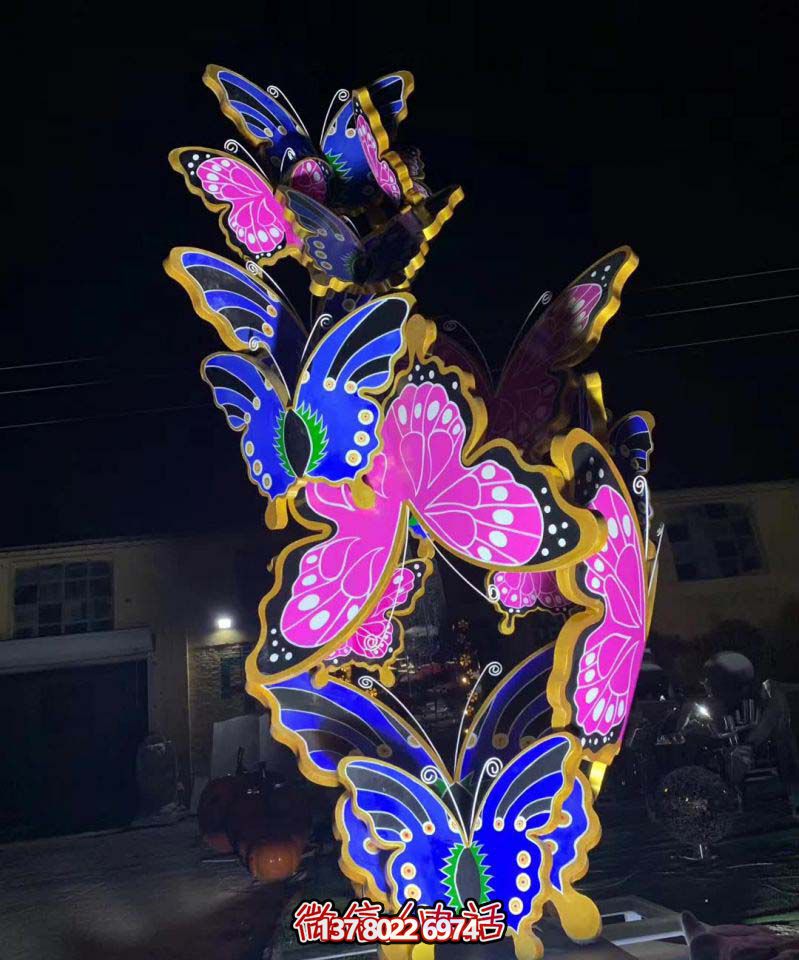 玻璃鋼蝴蝶雕塑，彩繪操場裝飾