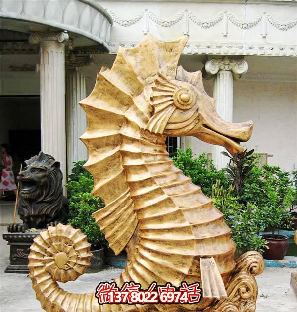 海馬玻璃鋼雕塑，創(chuàng)意林里擺放裝飾