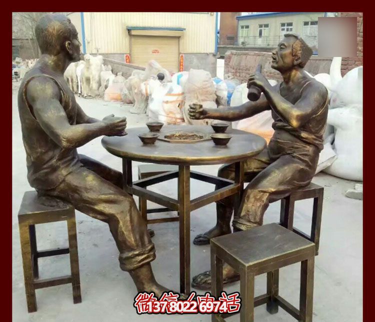 傳承文化，融入雕塑，銅雕人物給你一個古典的庭院別墅