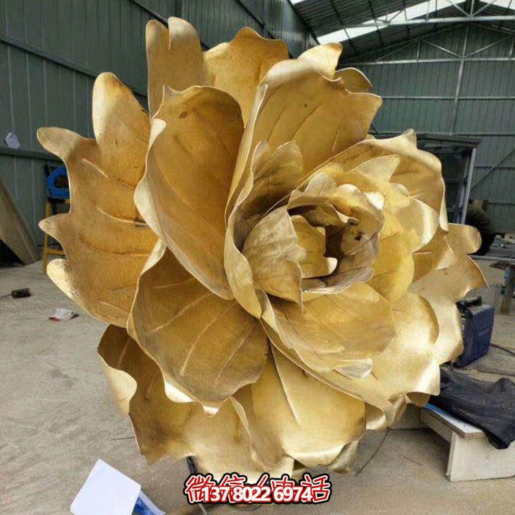 不銹鋼蓮花擺件，彩繪噴漆外觀