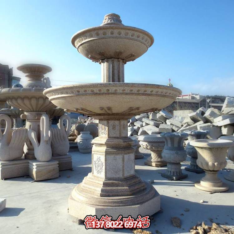 歐式黃銹石噴泉流水轉(zhuǎn)動球，點綴酒店會所景觀