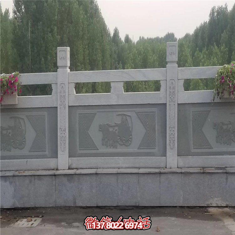 精美大理石浮雕欄桿擺件，為公園裝飾添彩