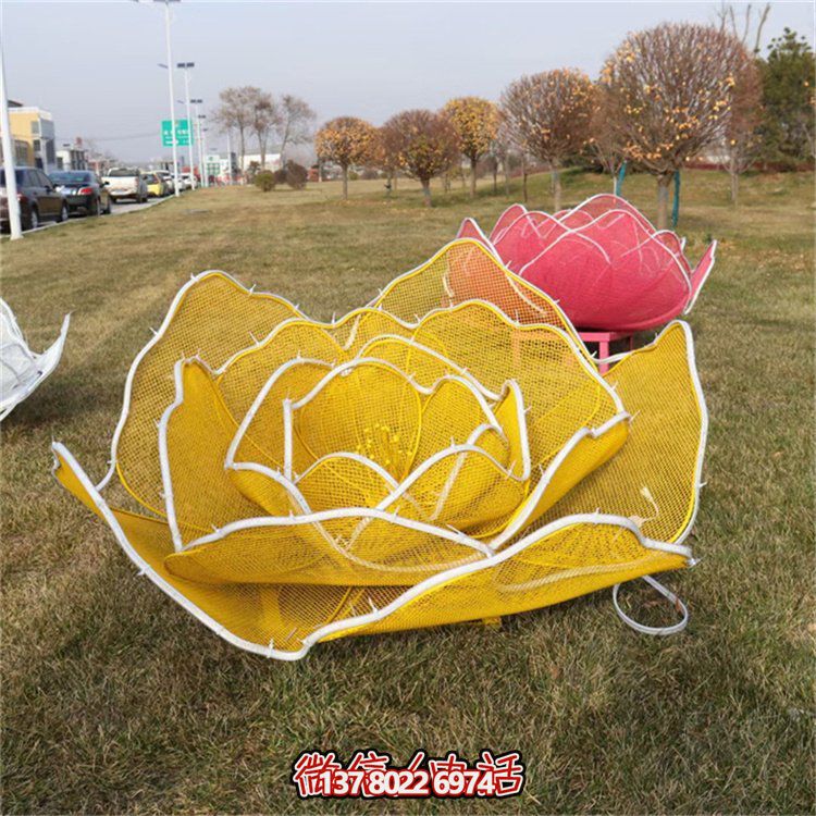 不銹鋼玫瑰花鏤空雕塑擺件，點綴戶外公園花園