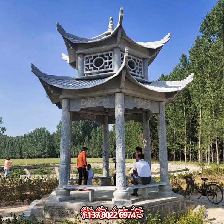多層中式?jīng)鐾?，完美雕塑戶外公園