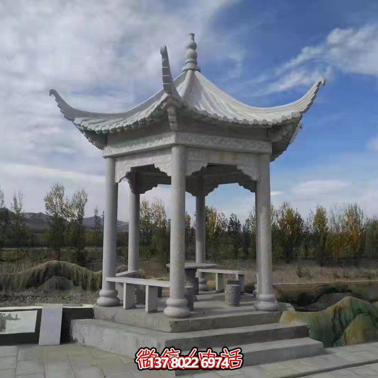 精美園林大理石雕塑涼亭，給您帶來寧?kù)o優(yōu)雅的家園氛圍