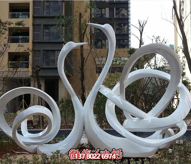 創(chuàng)意天鵝雕塑，為公園和小區(qū)帶來抽象的藝術(shù)氛圍