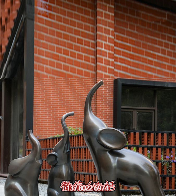 高端玻璃鋼擺件仿銅抽象大象，給你帶來(lái)美好生活