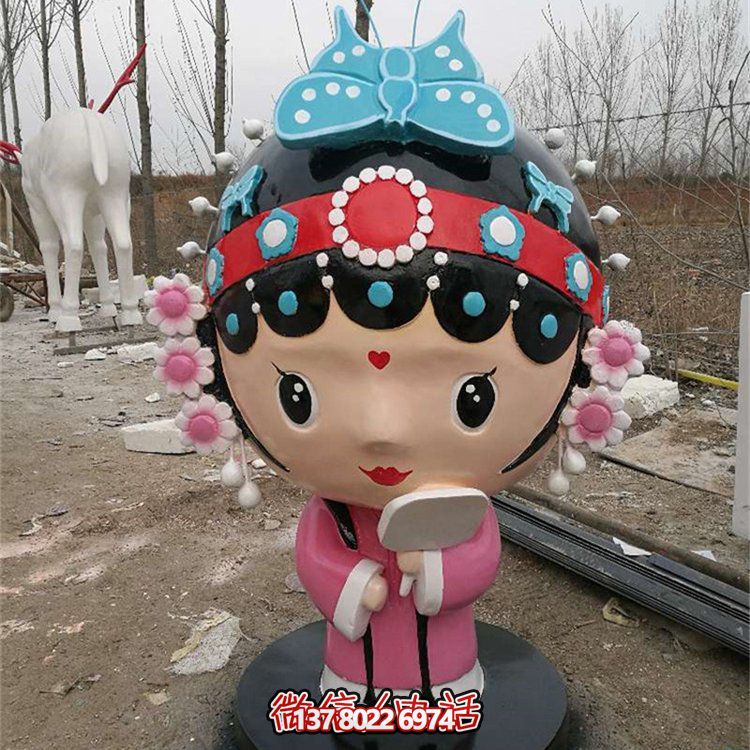 玻璃鋼彩繪卡通戲曲人物雕塑，裝點(diǎn)城市公園廣場(chǎng)