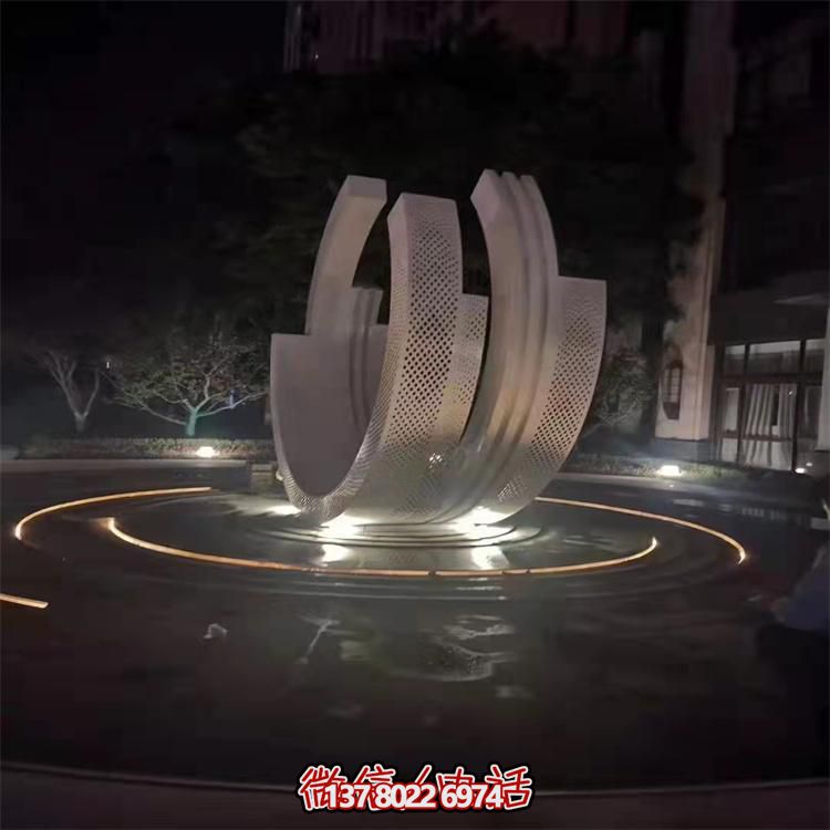 不銹鋼噴泉雕塑裝飾擺件，點綴售樓小區(qū)的美麗