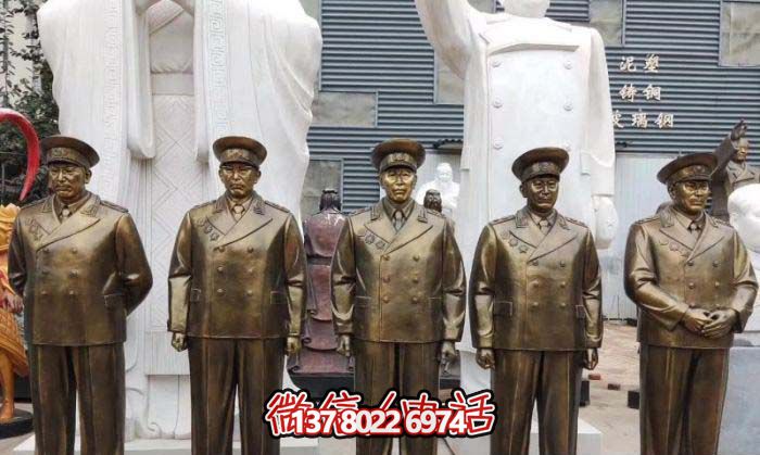 不銹鋼仿銅雕塑十大元帥雕像，精彩綻放在廣場(chǎng)