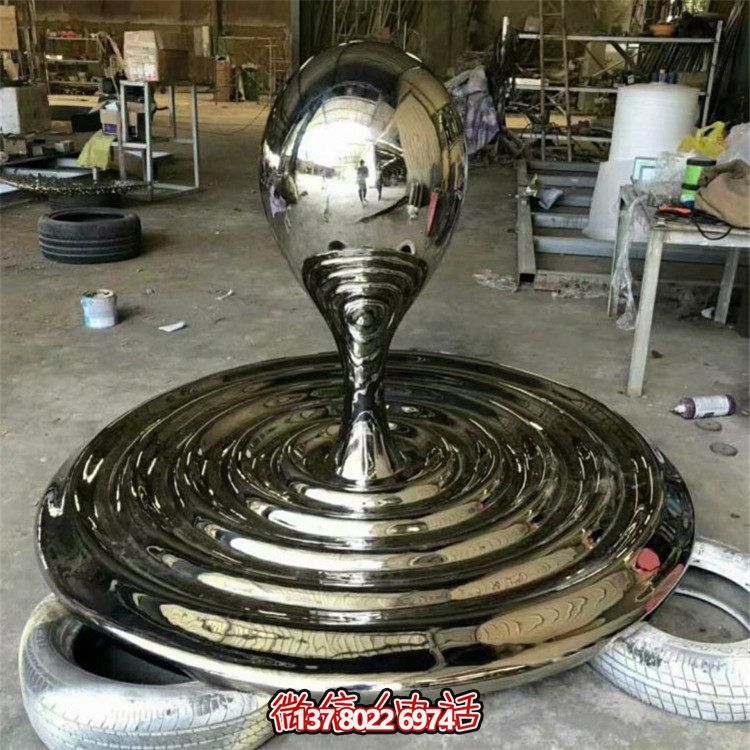 水景景觀不銹鋼擺件，精致創(chuàng)意鏡面水滴擺放