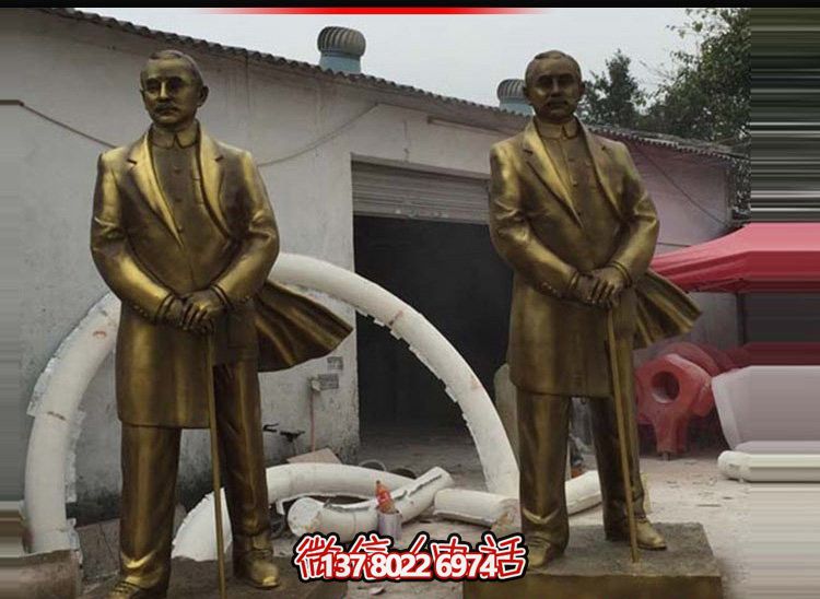 偉人孫中山仿銅雕塑，玻璃鋼擺放景觀園林