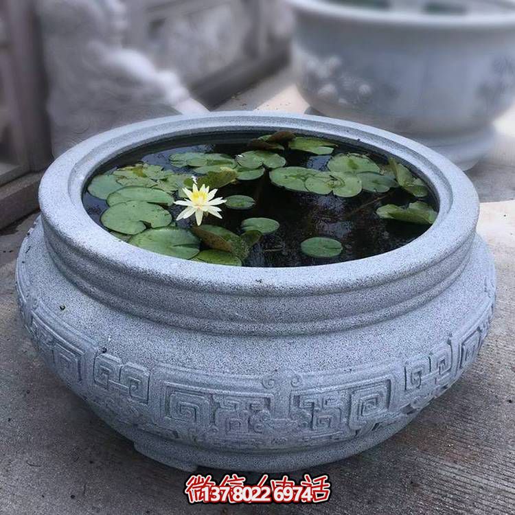 仿古大理石石雕魚缸，用藝術(shù)裝點你的生活