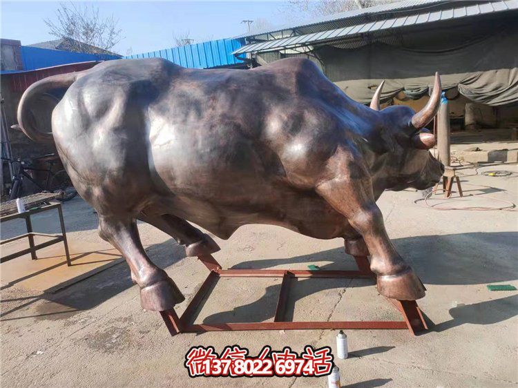 大型銅牛景觀雕塑，招財(cái)擺件