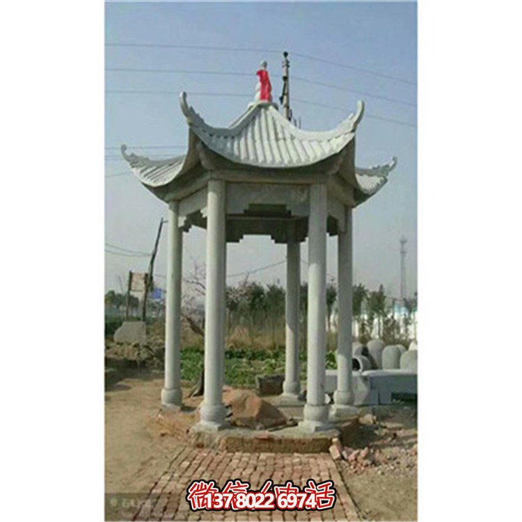 精美雕刻石頭涼亭，享受乘涼休息的樂趣
