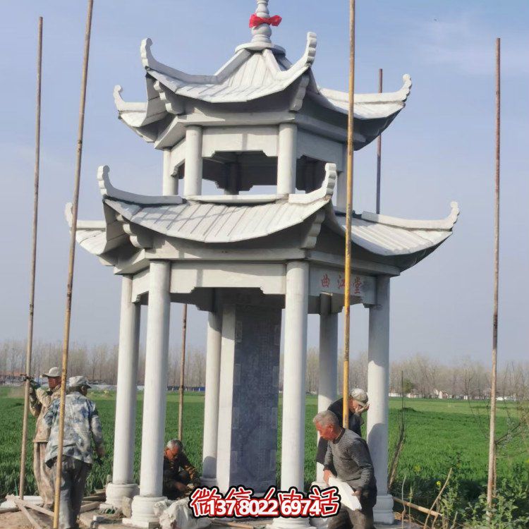雙層大理石石雕涼亭，點綴家園，打造美麗園林景觀