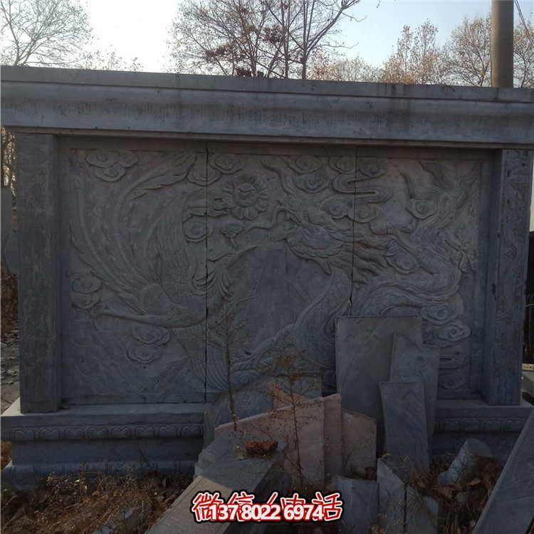 經(jīng)典中式庭院，清新山水浮雕照壁