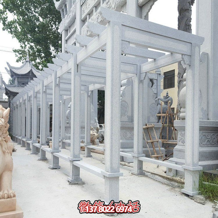 精美大理石石雕裝飾長廊，美化小區(qū)戶外環(huán)境