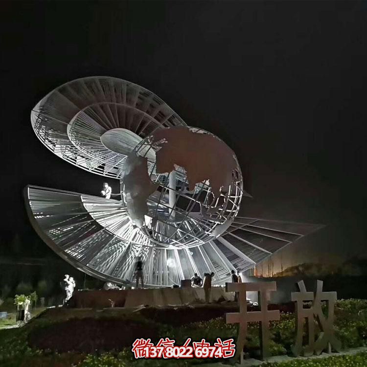 不銹鋼大型戶(hù)外景觀(guān)鏤空創(chuàng)意地球儀雕塑