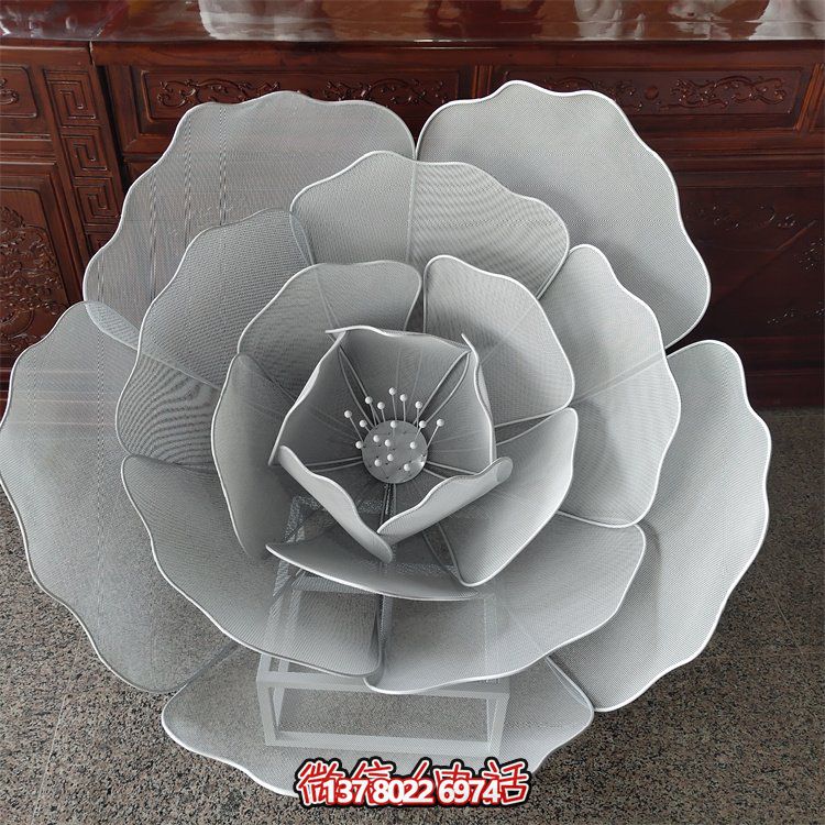 不銹鋼鏤空戶外蓮花雕塑，更美的園林景觀