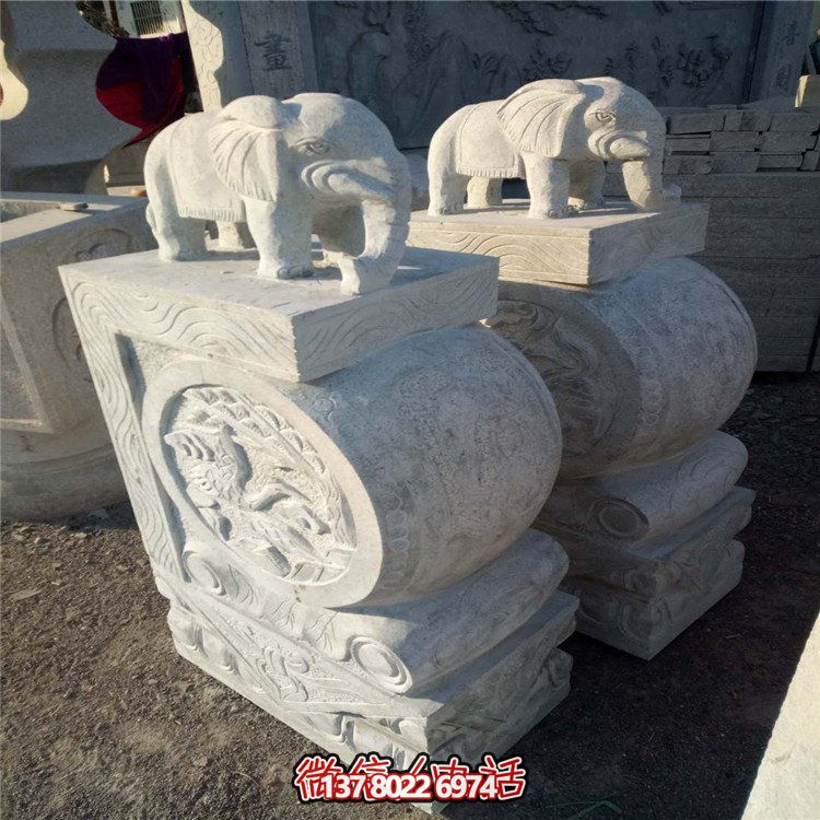 大理石石雕抱鼓，為您的園林庭院門口點(diǎn)綴美觀