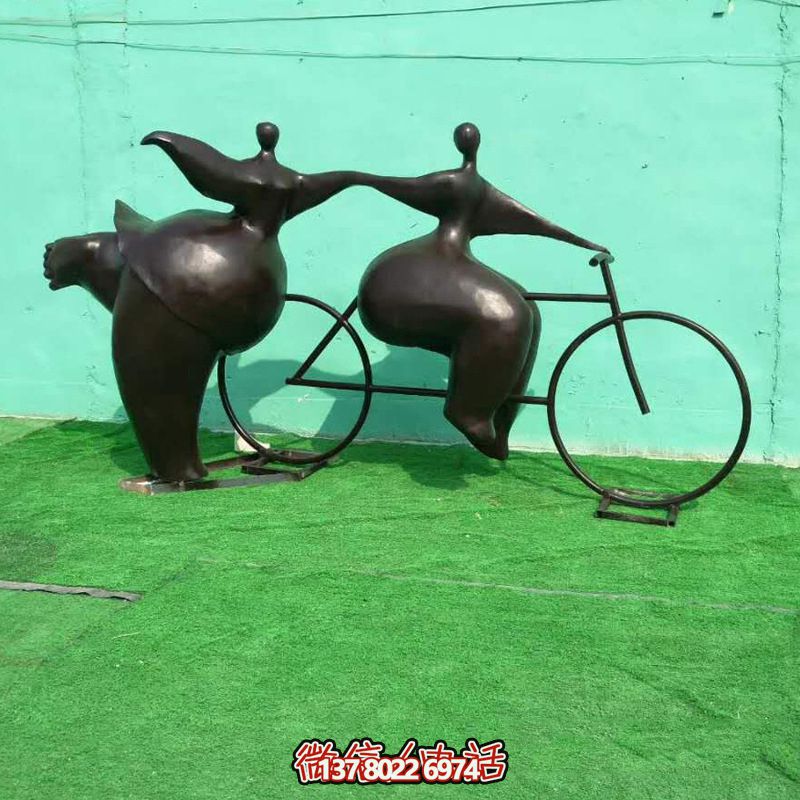騎車(chē)胖女孩銅雕雕塑——?jiǎng)?chuàng)意景區(qū)裝飾