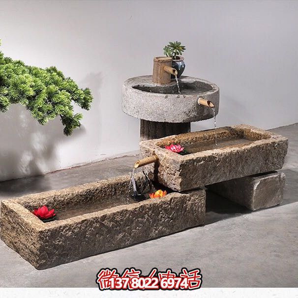 石槽組合戶外魚缸，完美景觀美化家居養(yǎng)魚空間