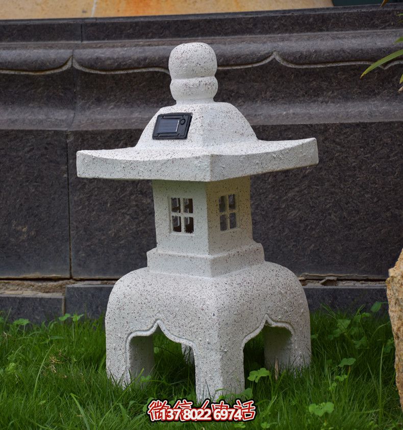 太陽能石燈，復古中式裝飾戶外景觀燈