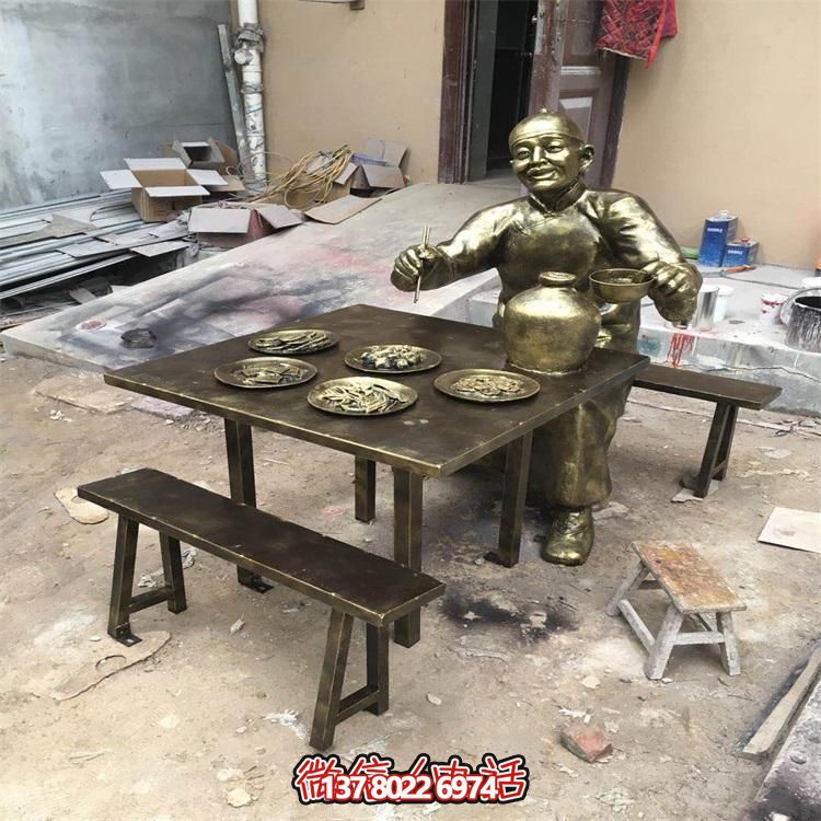 玻璃鋼仿銅人物雕塑擺件，高雅裝點(diǎn)戶外園林