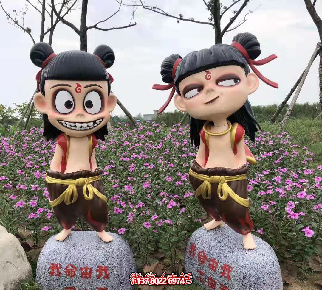 哪吒彩繪玻璃鋼雕塑，為公園廣場帶來獨(dú)特藝術(shù)氛圍
