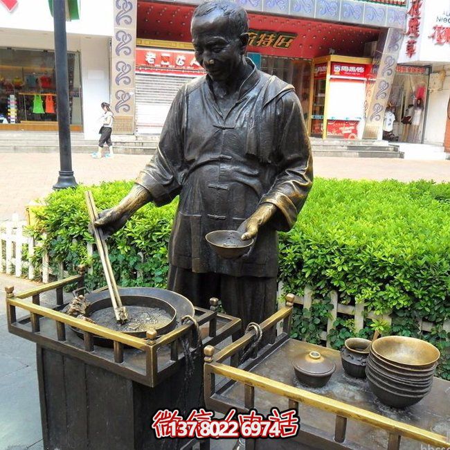 仿銅人物玻璃鋼小吃，給你無與倫比的景區(qū)體驗