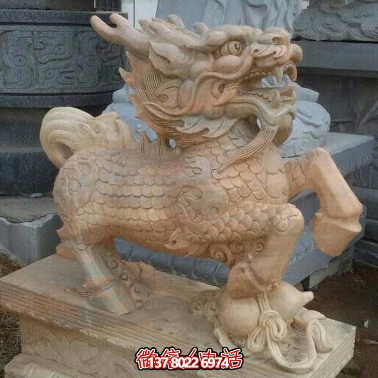 漢白玉獅子瑞獸石雕，給您的企業(yè)門前帶來吉祥福氣
