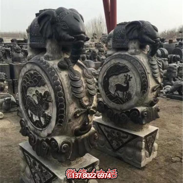仿古青石大象雕塑，鎮(zhèn)宅安邸