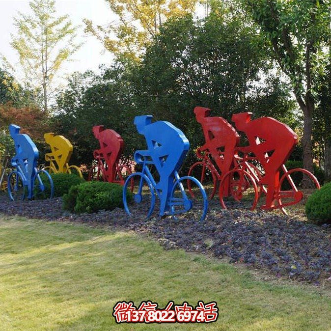 不銹鋼剪影賽車擺件，點綴公園草坪