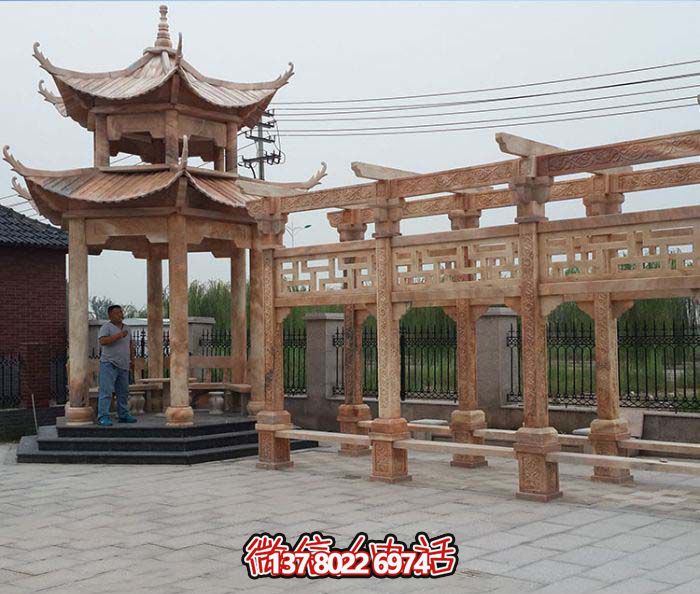 美麗的花崗巖長廊，沐浴在精致的雕刻藝術(shù)中