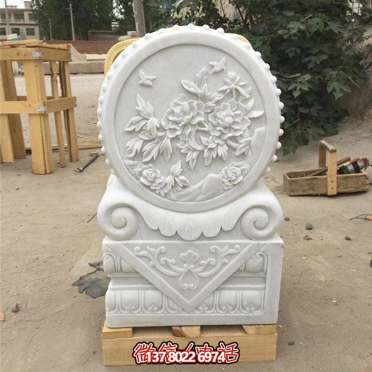 經(jīng)典石雕藝術(shù)，漢白玉石雕大理石門(mén)口門(mén)墩鎮(zhèn)宅鼓抱雕塑戶(hù)外裝飾