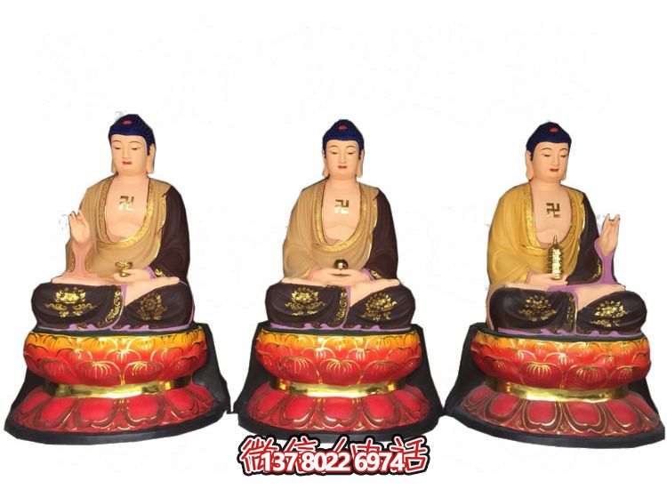 玻璃鋼仿真彩繪如來(lái)佛祖供奉雕塑，擁有神秘而又寧?kù)o的氣息