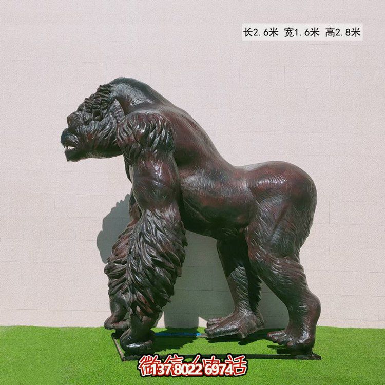 玻璃鋼仿真大猩猩動(dòng)物雕塑，點(diǎn)綴游樂園游樂擺放