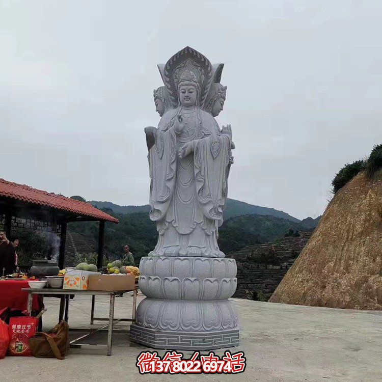 現(xiàn)代藝術石雕觀音雕塑，融入園林景觀的瑰麗大理石家園