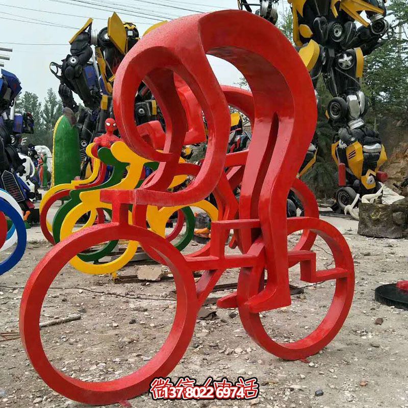 玻璃鋼噴漆騎車(chē)人物體育運(yùn)動(dòng)雕塑