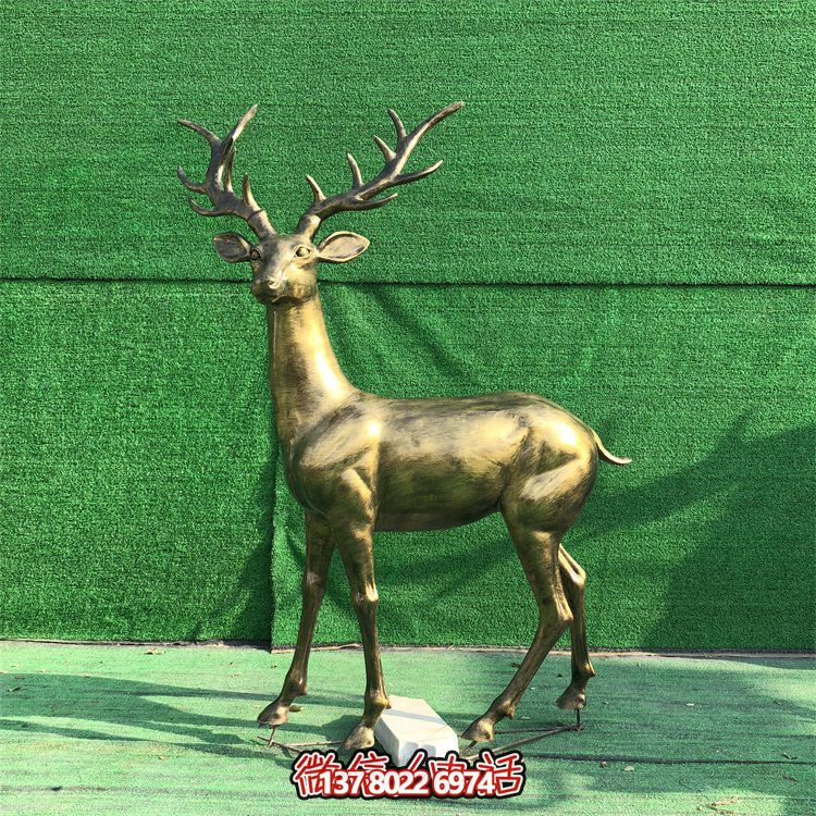 玻璃鋼仿銅鹿，梅花鹿